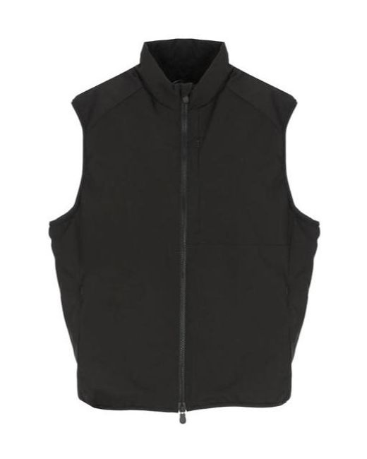 Save The Duck Black Zip-Front High Neck Vest Jacket for men