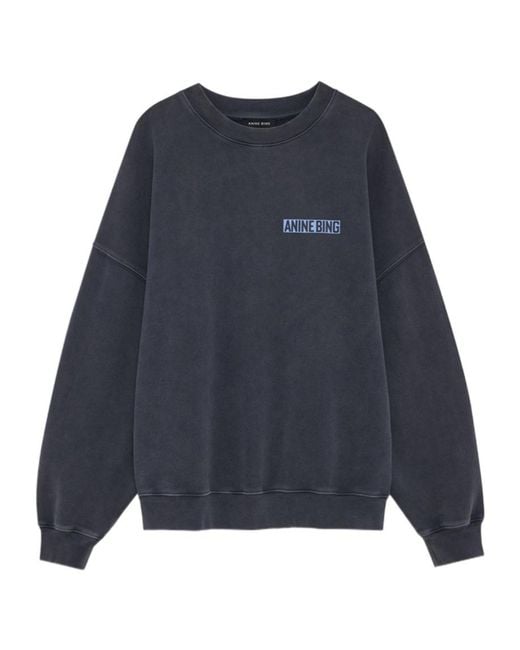 Anine Bing Blue Palm Graphic Sweatshirt