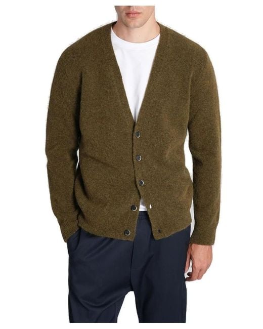 Barena Green Gajola V-Neck Cardigan for men