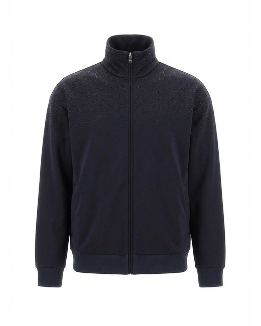 Gucci Blue Embellished Technical Jersey Zip Jacket for men