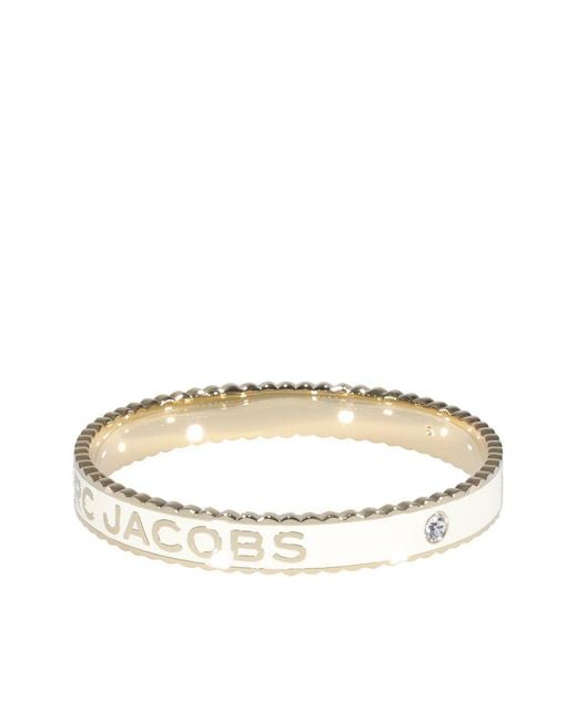 Marc Jacobs White The Medallion Logo Detailed Bracelet