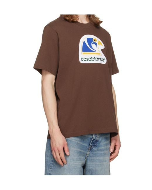 Casablanca Brown Appliqué T-Shirt for men