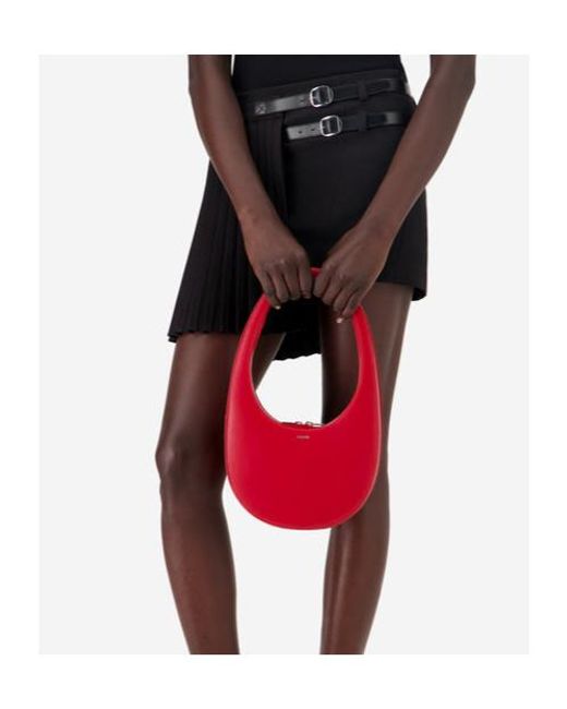 Coperni Red Swipe Oval-Frame Zip Shoulder Bag