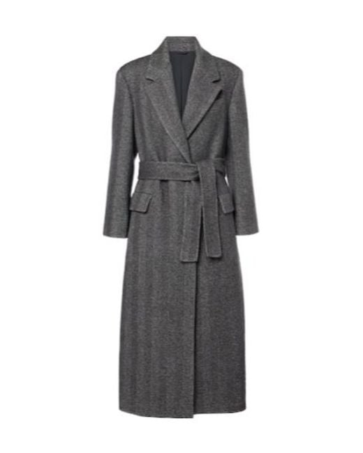 Brunello Cucinelli Gray Belted Coat