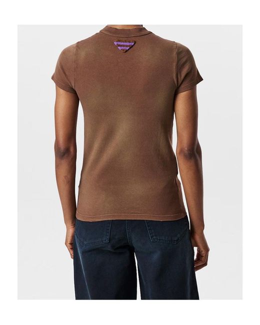 Prada Brown Printed T-Shirt