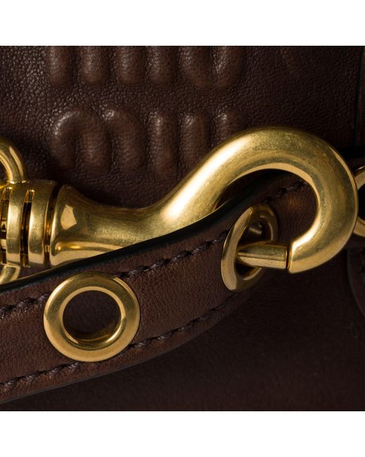 Miu Miu Brown Aventure Mini Nappa Leather Bag