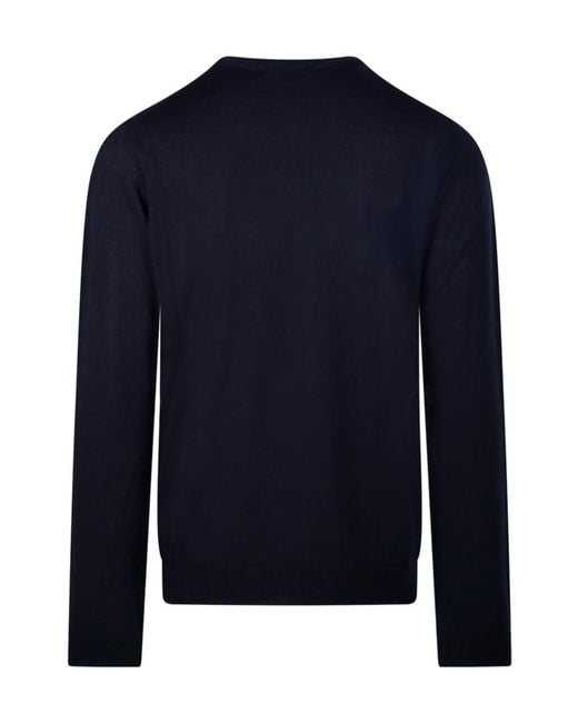Roberto Collina Blue Fine Knit Crewneck Jumper for men