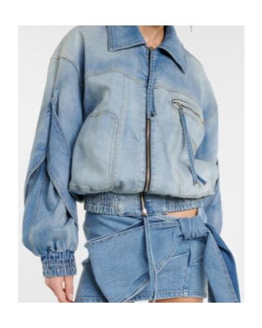 Blumarine Blue Denim Bomber Jacket
