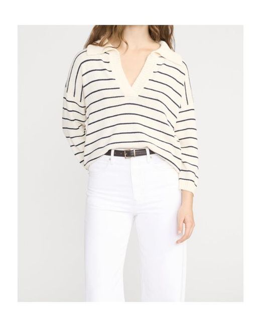 FRAME Natural The Striped Easy Pullover