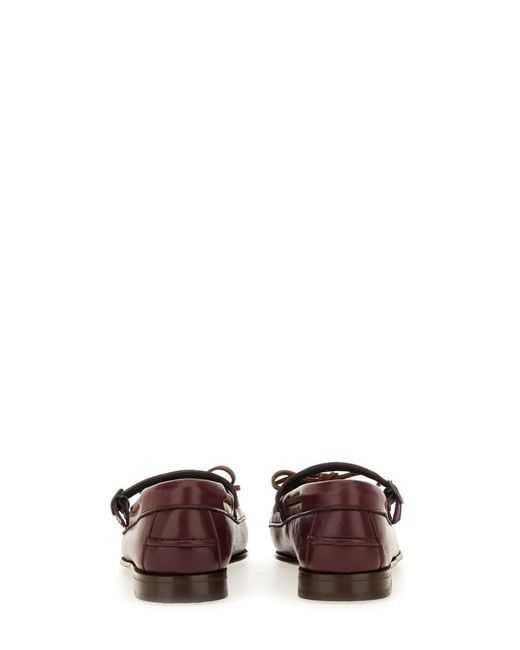 Hereu Brown Mary Jane Bow-Detail Loafers