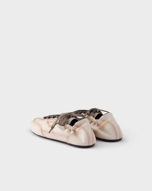 Prada Pink Lambskin Collapse Sneakers for men