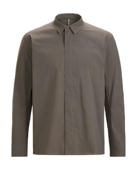 Veilance Gray Metry Shirt Ls for men