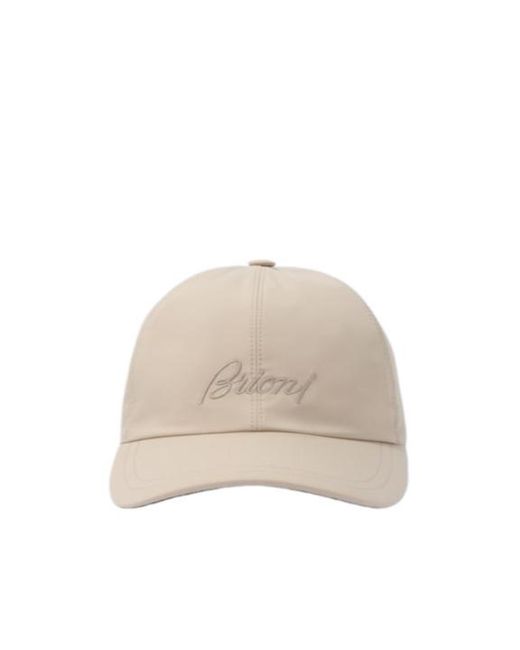Brioni Natural Embroidered Baseball Cap for men