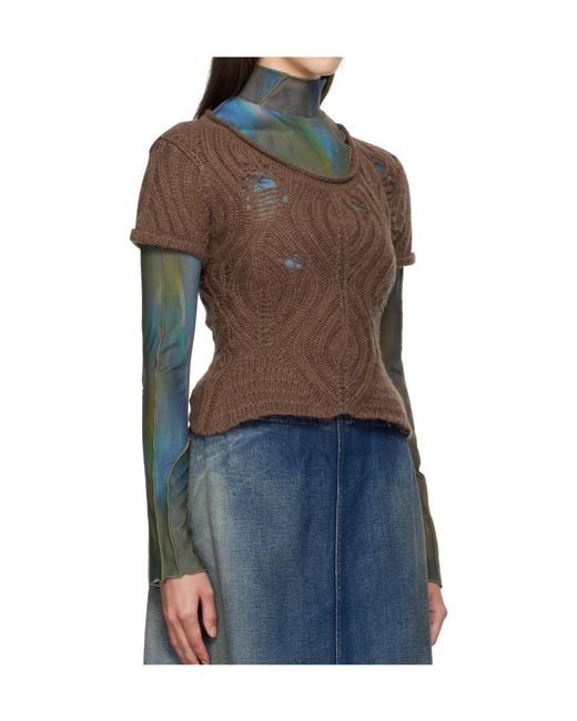 ANDERSSON BELL Blue Cap Sleeve Sweater Layered Tee