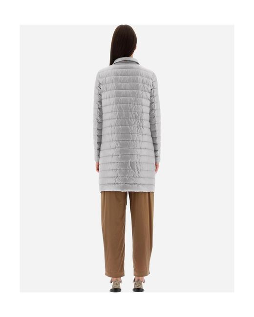 Herno Gray Padded Button-Up Coat