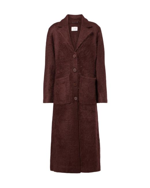 Dorothee Schumacher Purple Fluffy Statement Wool-Blend Coat