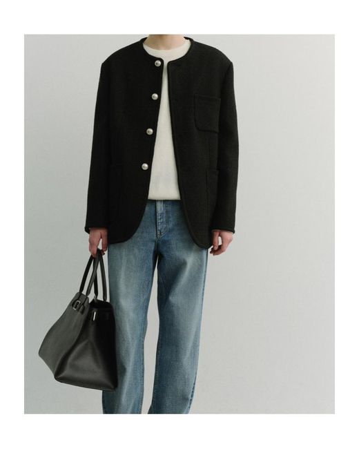 DUNST Blue Crew Neck Three-Pocket Jacket for men