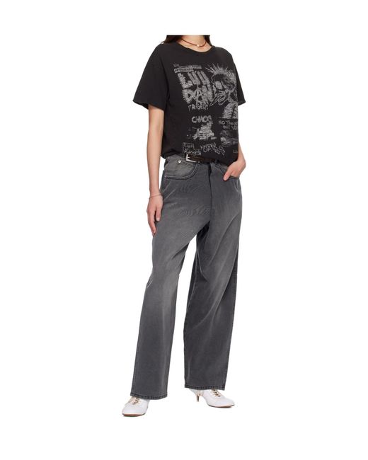 Lu'u Dan Black Thrash Crew Neck T-Shirt for men
