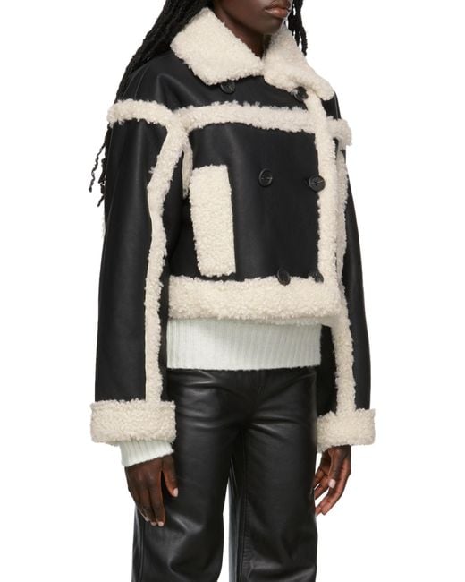 STAND Black Logo Splicing Coat
