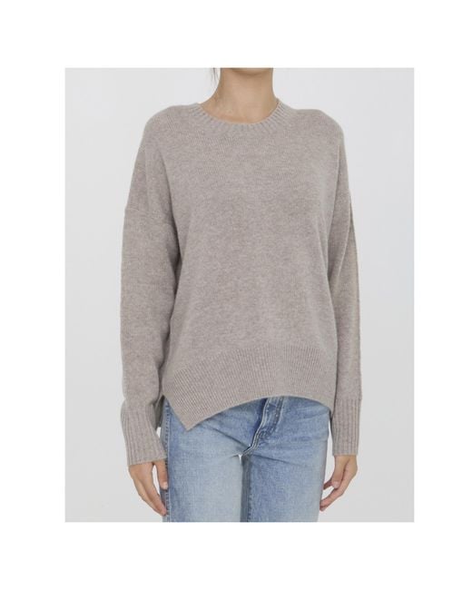 Allude Gray Drop-Shoulder Cashmere Jumper