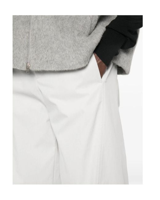 Herno White Diagonal-Pocket Trousers