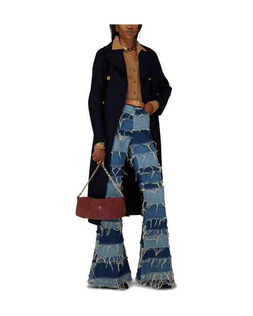 Harris Wharf London Blue Double-Breasted Wool Coat