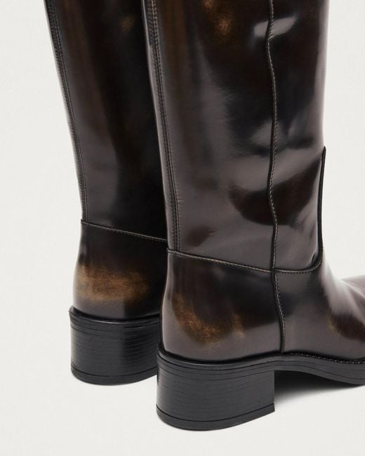 Alohas Black Round-Toe Biker Boots