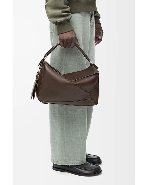 Loewe Brown Large Featherlight Puzzle Bag for men