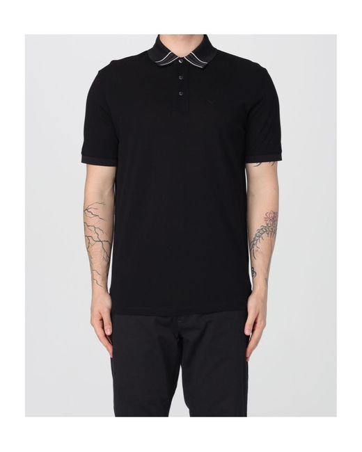 Emporio Armani Black Short-Sleeved Polo Shirt for men