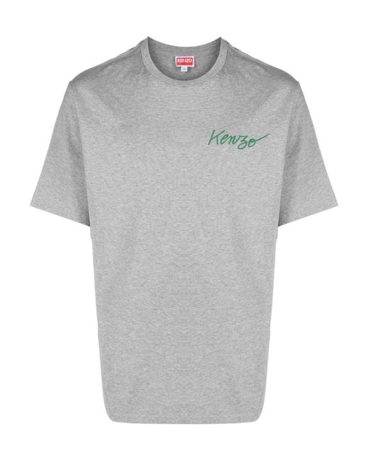 KENZO Gray T-Shirt With Round Neck And Short Sleeves for men