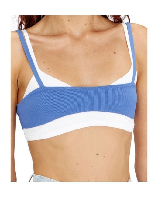 DIESEL Blue M-Zelda Ribbed Panelled Top