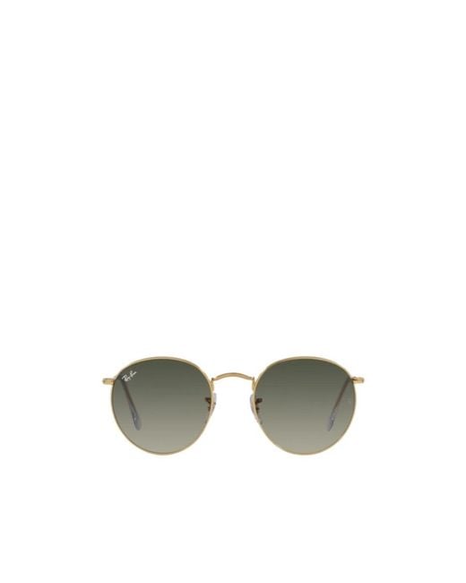 Ray-Ban Metallic Round Frame Sunglasses for men