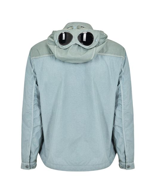 C P Company Blue Goggle Hood Overshirt for men