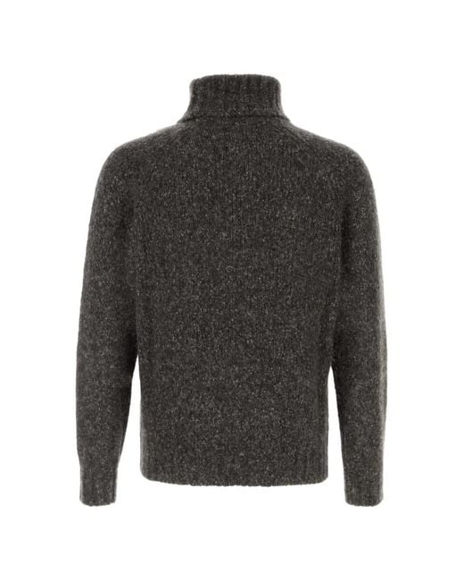 Brunello Cucinelli Gray Long Sleeve Turtleneck Jumper for men