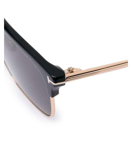 Tom Ford White Lee Square-Frame Tortoiseshell Sunglasses for men