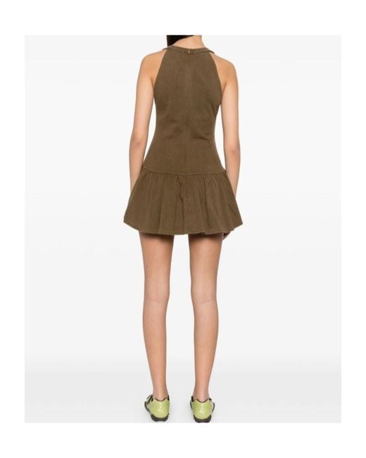 ShuShu/Tong Brown V-Neck Mini Dress