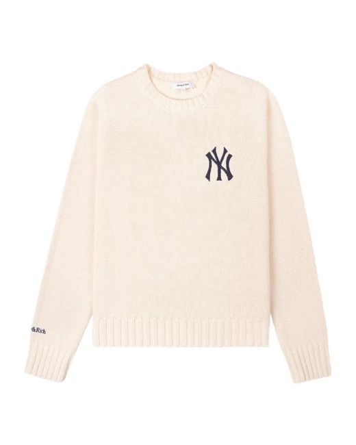 Sporty & Rich White Embroidered-Logo Sweater for men
