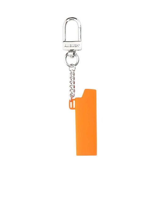 Ambush White Logo Embossed Key Ring for men