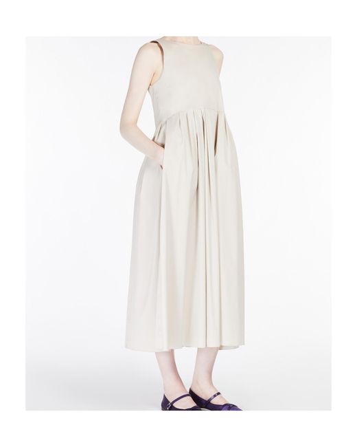 Max Mara White 'S Moira Crewneck Sleeveless Dress