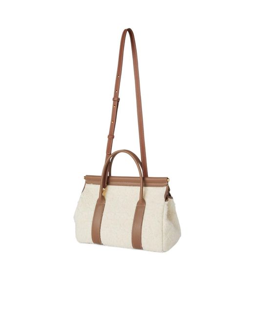 Loro Piana Brown Double Handle Shoulder Bag