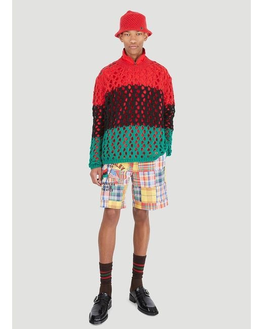 Champion Red Loose And Tight Design Shorts for men