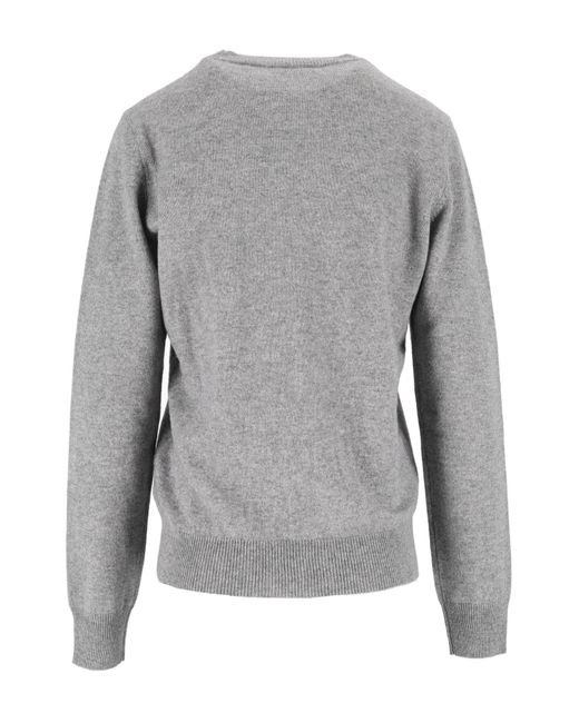 Peserico Gray Fine Knit Crewneck Sweater