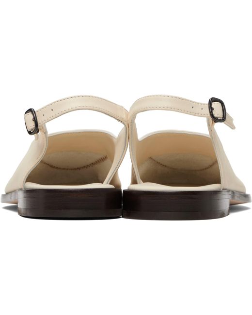 Hereu White Open-Toe Flat Sandals