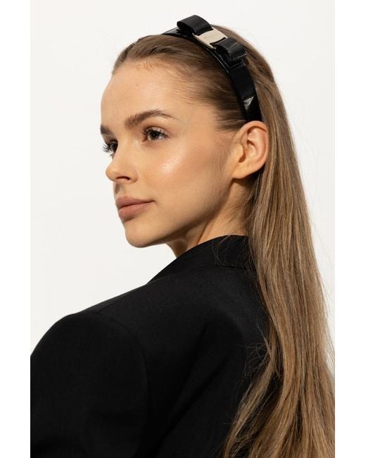 Ferragamo White Logo Headband
