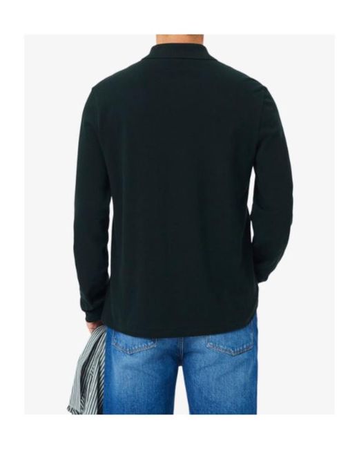 Lacoste Black Classic Fit Long Sleeved L.12.12 Polo Shirt for men