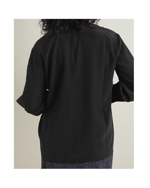 Joseph Black Cut-Out Detail Blouse