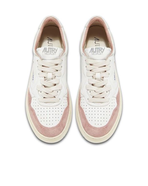 Autry White Medalist Low-Top Sneakers for men