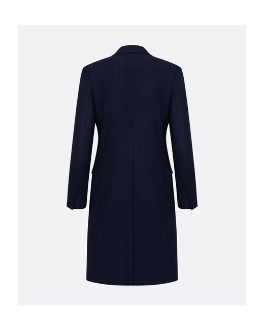 Dior Blue Homme Buttoned Strap Long Coat for men