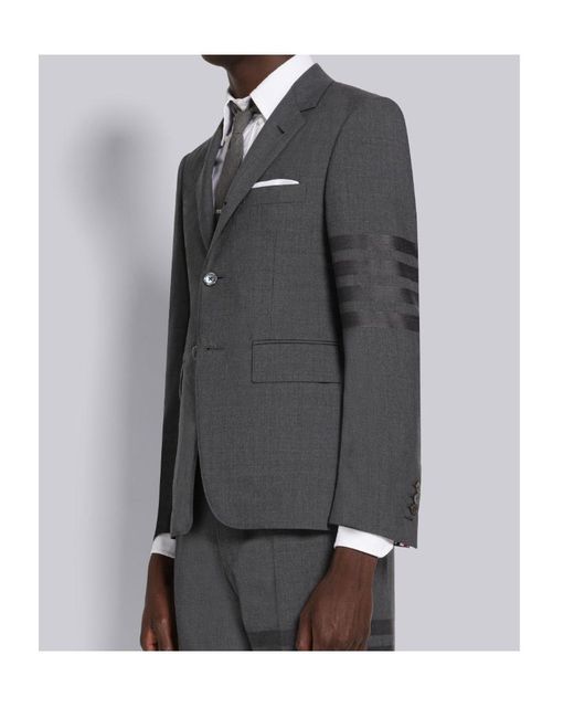 Thom Browne Gray 4-Bar Single-Breasted Blazer for men