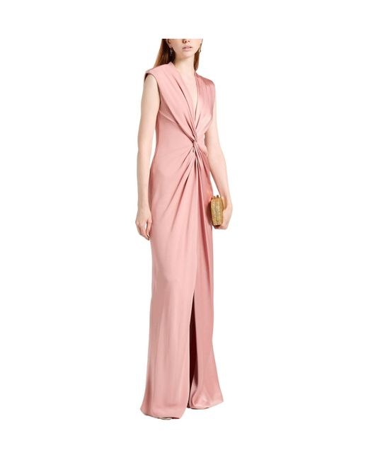 Max Mara Pink Sleeveless Solid-Color Dress